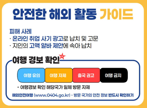 대학생 해외 취업 피해 예방을 위한 안내
